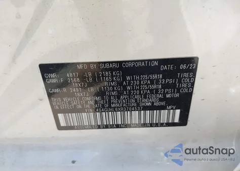 2024 Subaru Crosstrek Limited из США, поврежденный, VIN 4S4GUHL6XR3704537